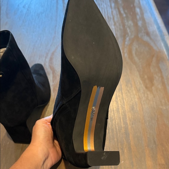 New Sam Edelman Saige Ankle Bootie Ankle Boots Black Suede 8 - Picture 11 of 12